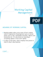 Working Capital Management: Unit: 5