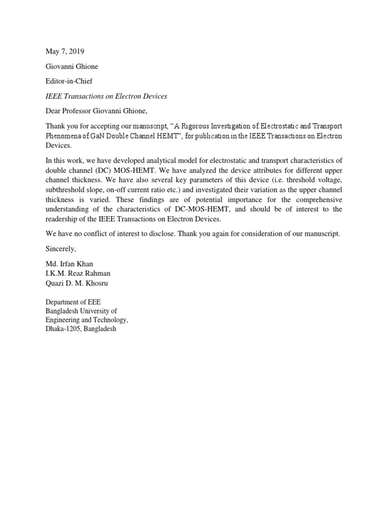 GaN Double Channel HEMT Manuscript Accepted | PDF
