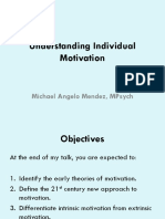 Understanding Individual Motivation: Michael Angelo Mendez, Mpsych