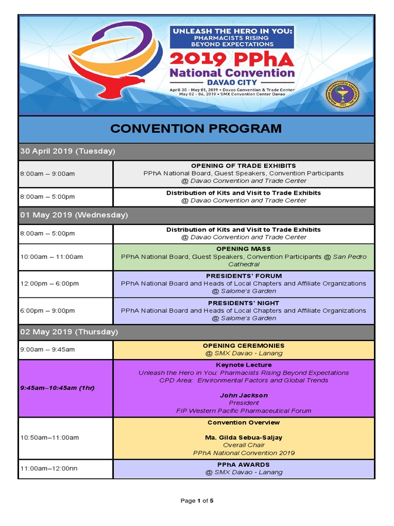 2019 PPhA NatCon Program Overview (05Apr2019) PDF Pharmacy