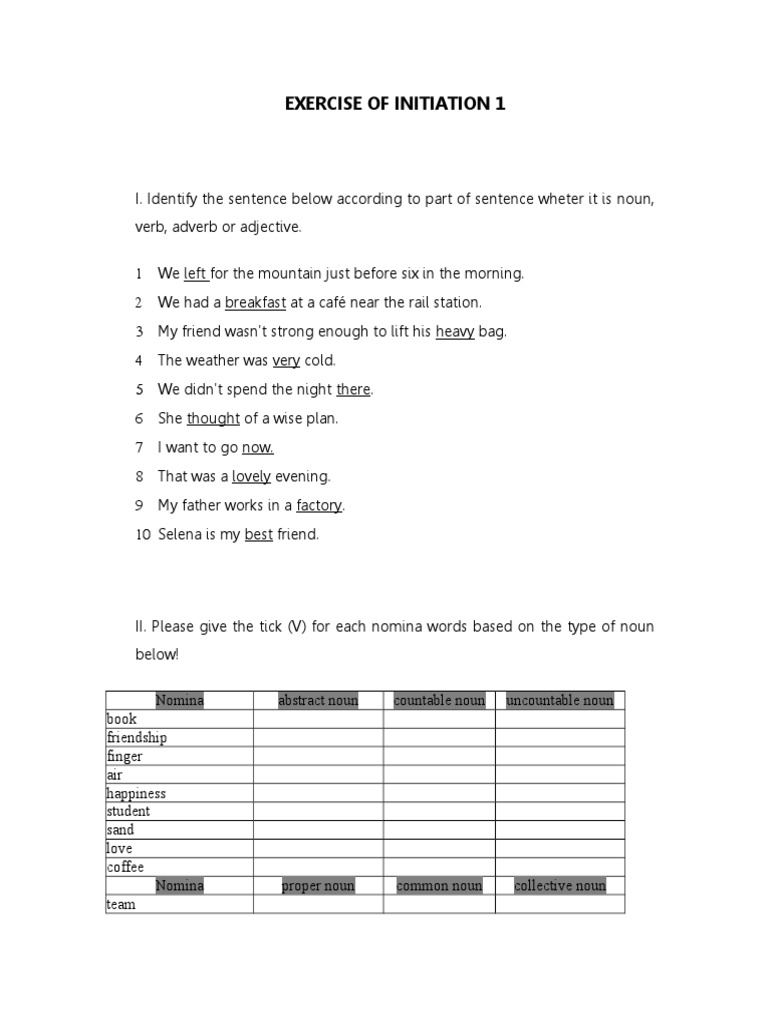 Sentence Structure and Grammar Exercise | PDF | Verb | Noun