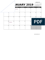 2019 Excel Calendar Planner 12