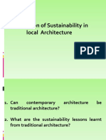 Application of Sustainability in Local Architecture