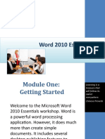 Word 2010 Essentials: Power Point Slides Corporate Training Materials