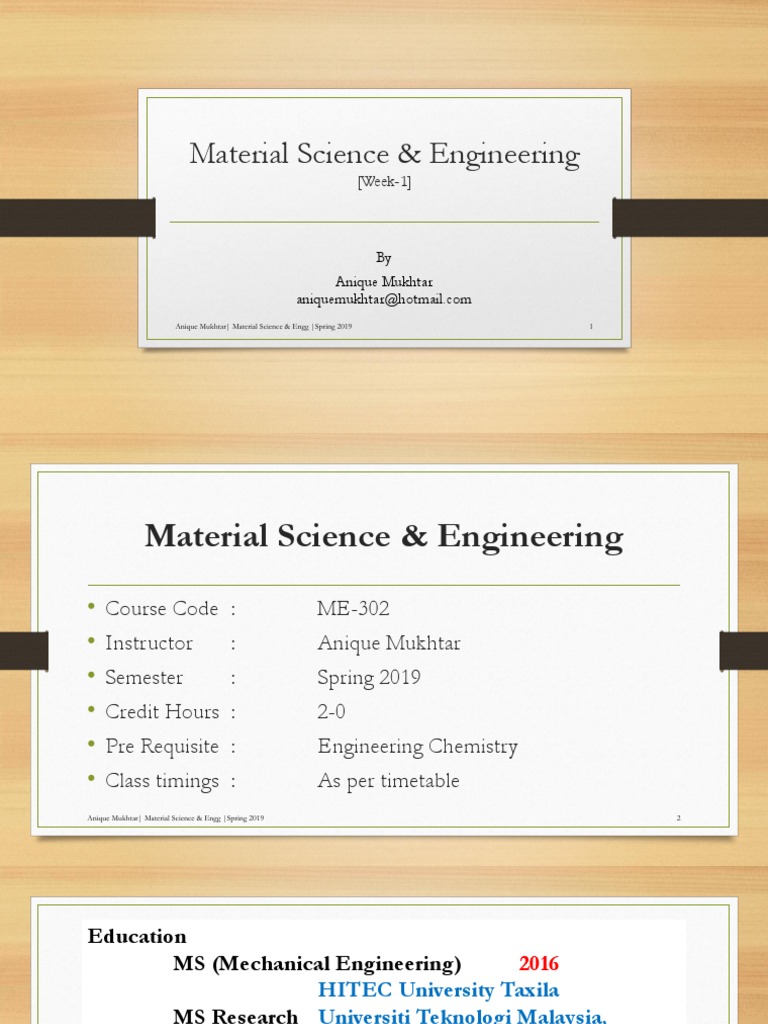 Material Science & Engineering: (Week-1) | PDF | Materials Science | Solid