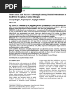 Motivation and Factors Affecting It Among Health Professionals in The Public Hospitals, Central Ethiopia