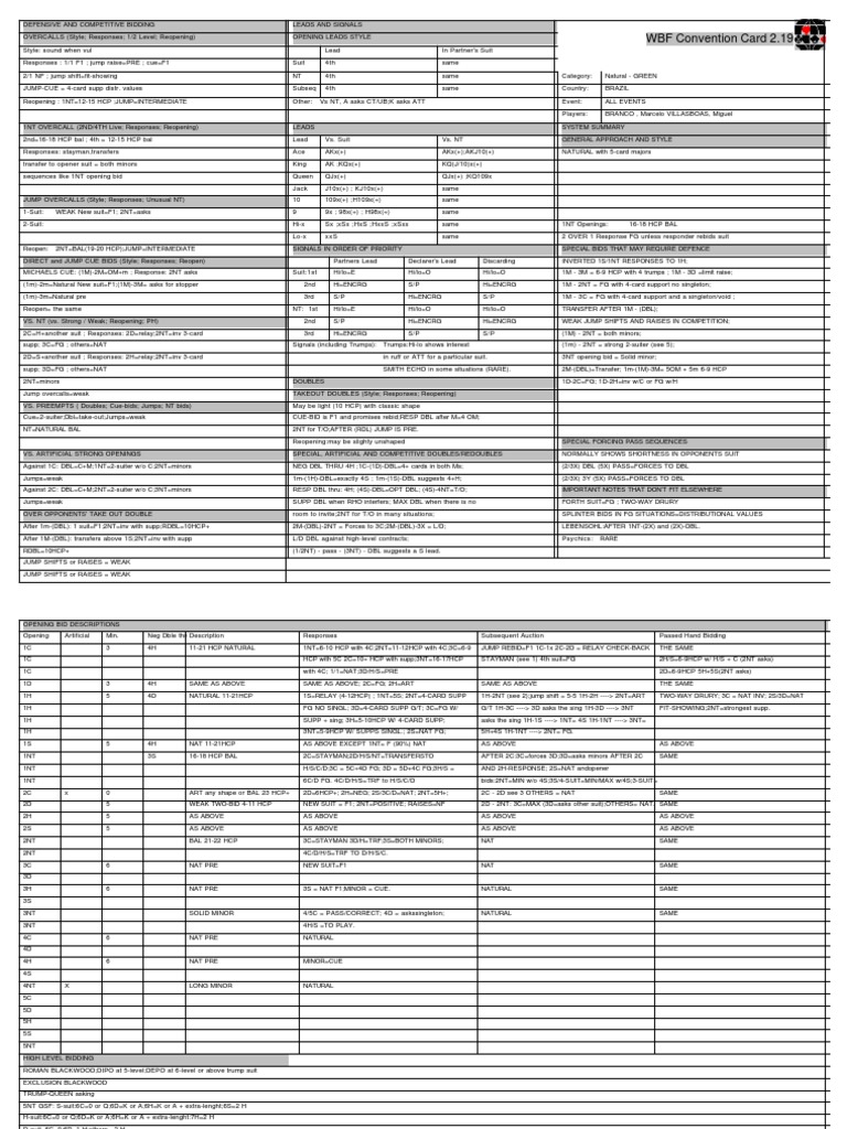 Brazil Branco Villasboas PDF Trick Taking Card Games French Deck