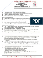 CBSE Class 9 Science Worksheet - Fundamental Unit of Life