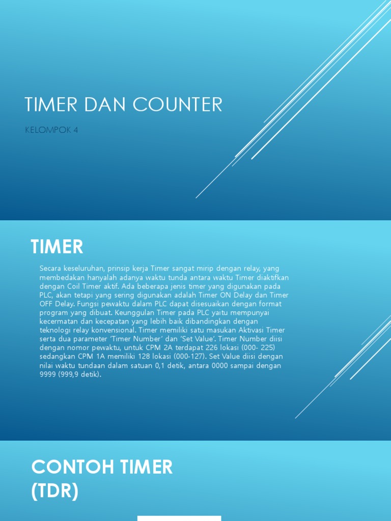 Timer dan Counter pada PLC | PDF | Teknologi & Rekayasa