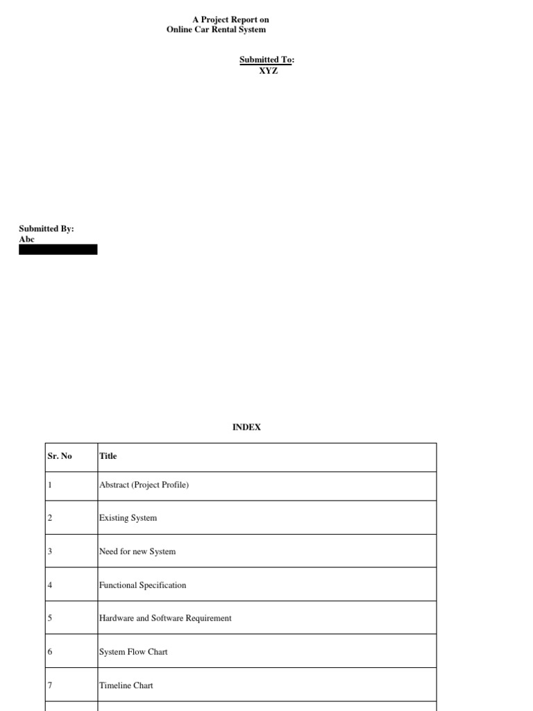 Online Car Rental System Project Report | PDF | Computers