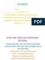 A PPT On Types of Operating Systems by Divyansh Gaur