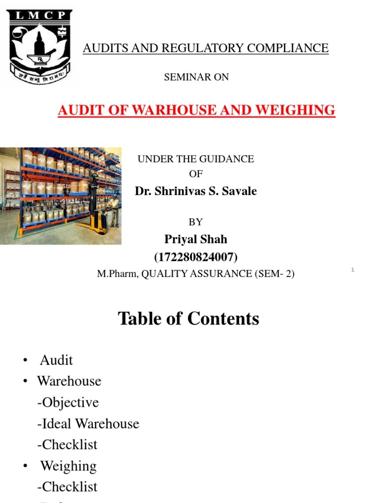 Warehouse Audit and Compliance Guide | PDF | Warehouse | Audit