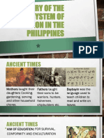 A History of The System of Education in The Philippines