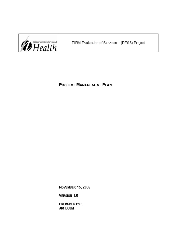 DIRM Evaluation of Services - (DESS) Project: Roject Anagement LAN ...
