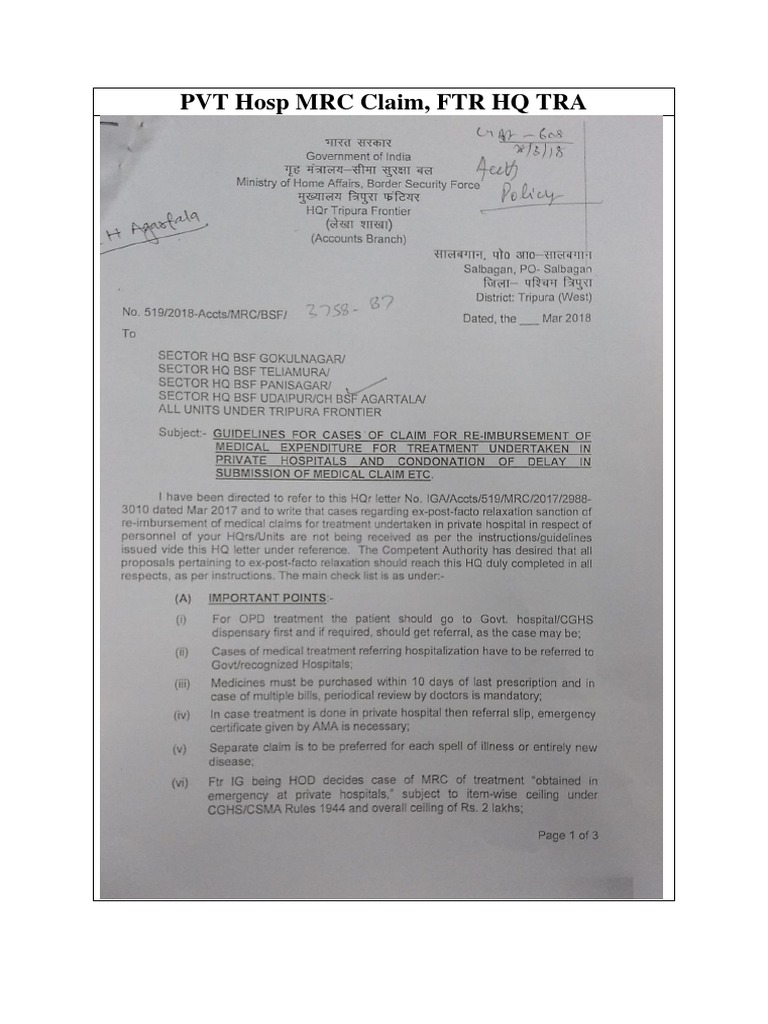 CGHS PVT Claim TRA FTR PDF