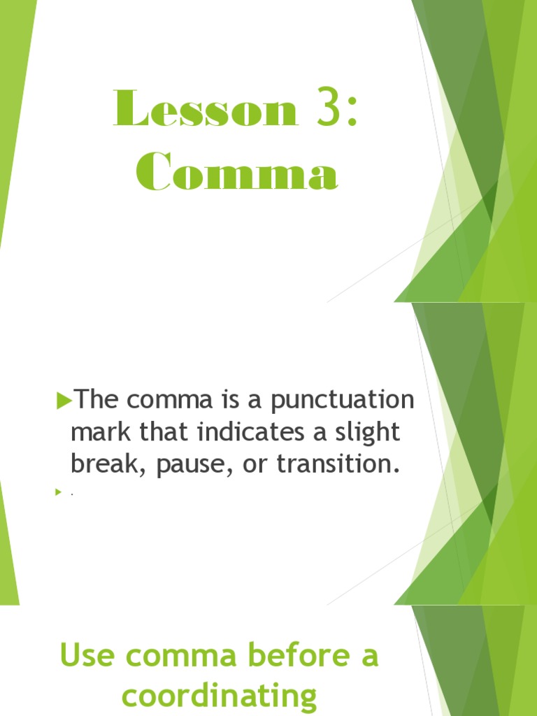 Lesson 3 KENN PDF Comma Sentence (Linguistics)