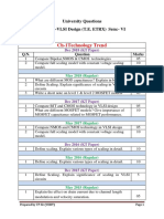 Ch-1Technology Trend: University Questions Subject: - VLSI Design (T.E. ETRX) Sem:-VI