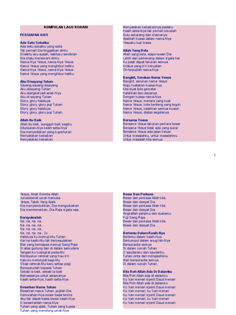 Teks Lagu Satu Hal Yang Kurindu Terkait Teks