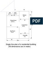 Single Line Plan of A Residential Building PDF