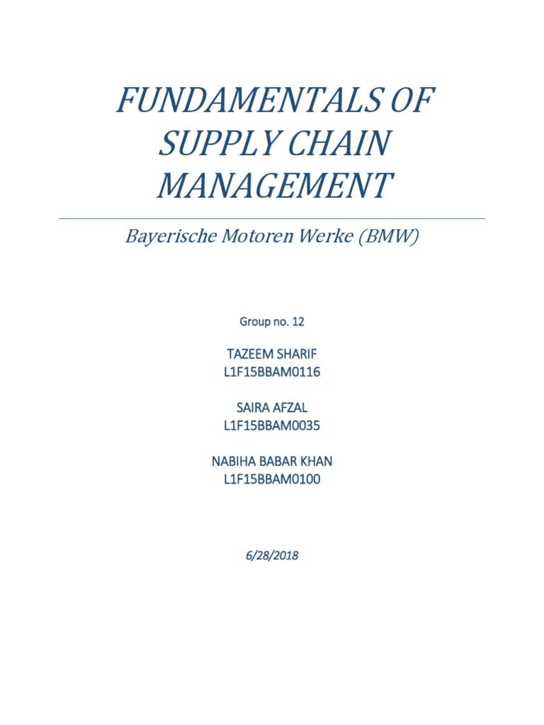 bmw supply chain management case study pdf