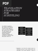 Translation Strategies in Subtitling