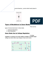 Zener Diode: Types of Breakdown, Voltage Regulation, and Impedance