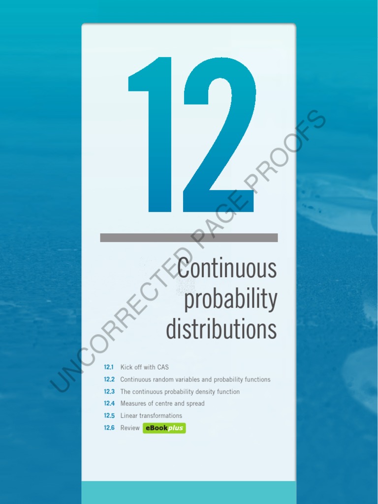 Page Proofs: Continuous Probability Distributions | PDF | Probability ...