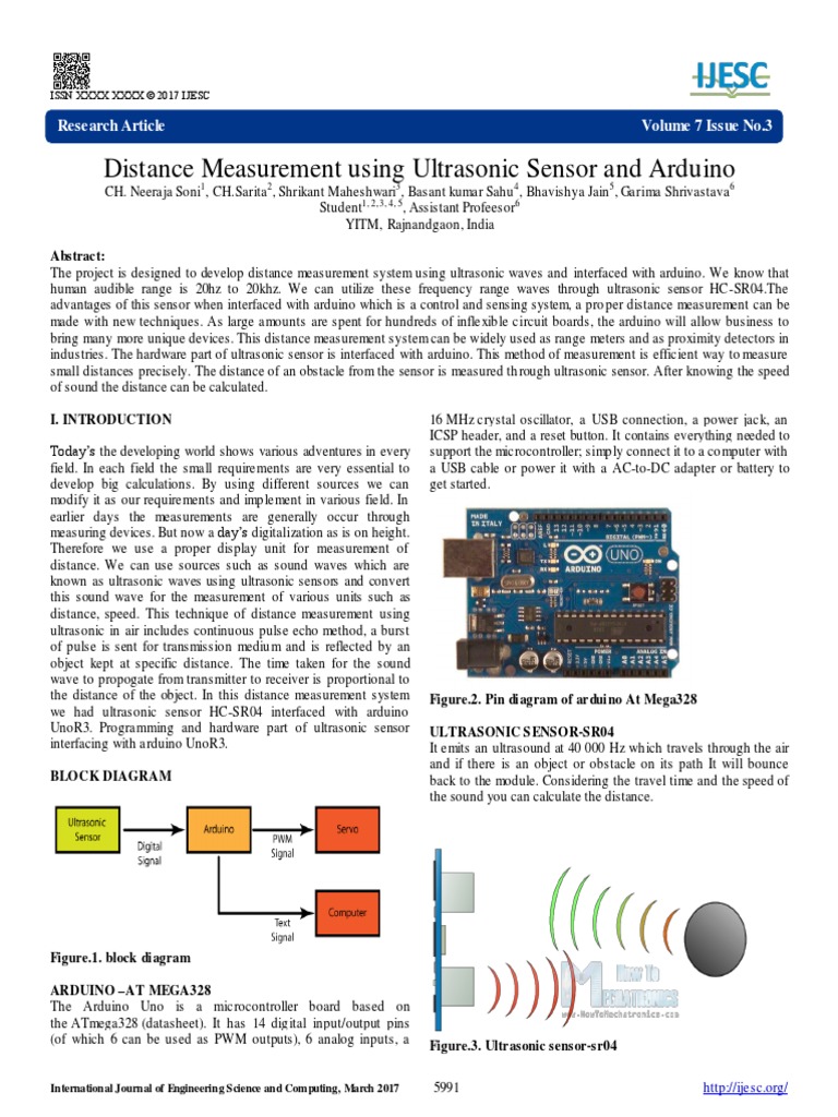 Distance Measurement Using Ultrasonic Sensor and Arduino | PDF ...