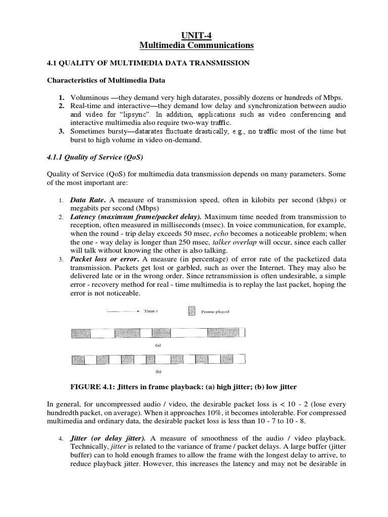 UNIT-4 Multimedia Communications | PDF | Voice Over Ip | Session ...