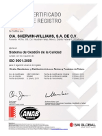 Certificado Iso Sherwin-Williams
