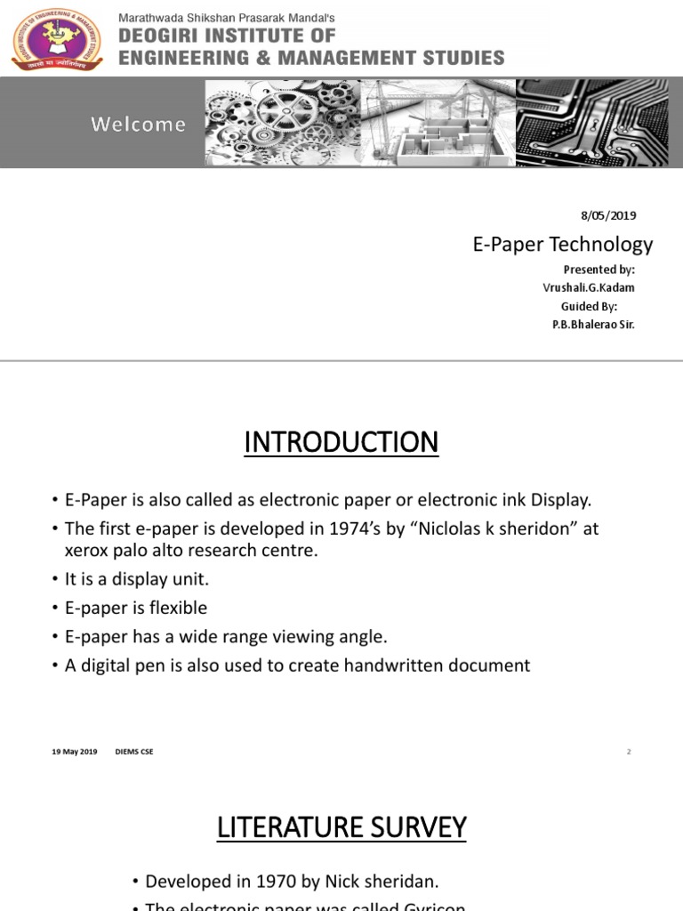 E-Paper Technology Overview and Applications | PDF | Manufactured Goods ...