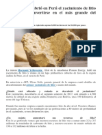 Cómo Se Descubrió en Perú El Yacimiento de Litio Que Podría Convertirse en El Más Grande Del Mundo