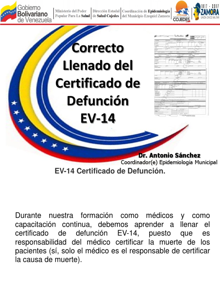 Llenado Del Certificado De Defunci n EV 14 PDF Lupus Eritematoso 