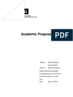 Academic Proposal: Facultad de Ciencias de La Educación Pedagogía en Lengua Y Cultura Inglesas (V) 2019