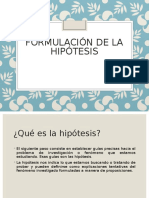 Formulación de La Hipótesis...