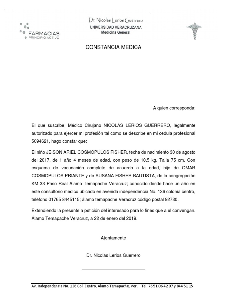 Constancia Medica