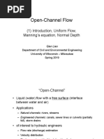 Open-Channel Flow: (1) Introduction, Uniform Flow, Manning's Equation, Normal Depth