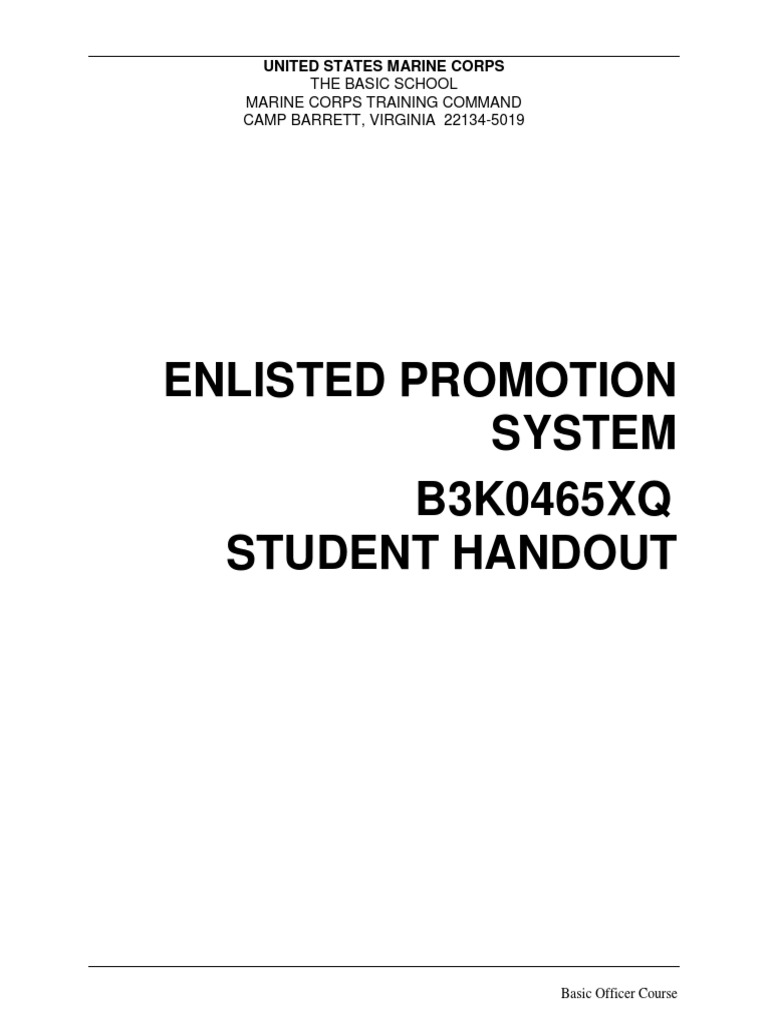 USMC Enlisted Promotion System Guide | PDF | United States Marine Corps ...