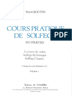 Boutin Pierre - Cours Pratique de Solfège Volume 1 PDF