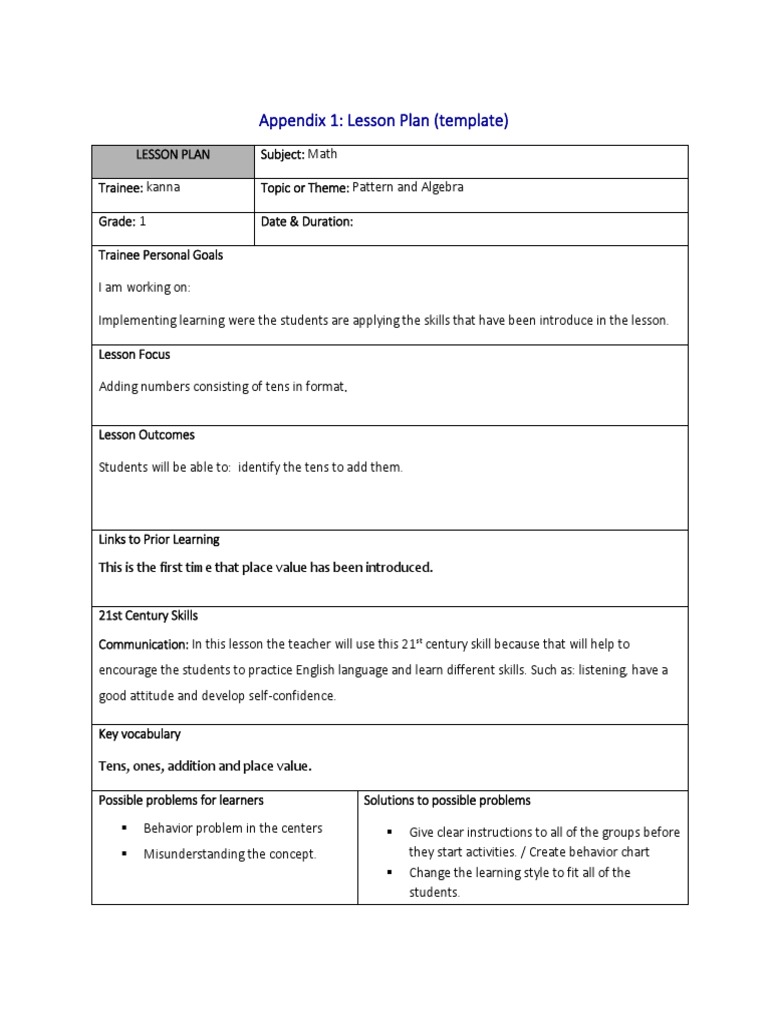 New Lesson Plan Count Tens | PDF | Lesson Plan | Learning