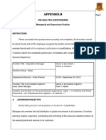 Appendix B: Job Analysis Questionnaire Managerial and Supervisory Position
