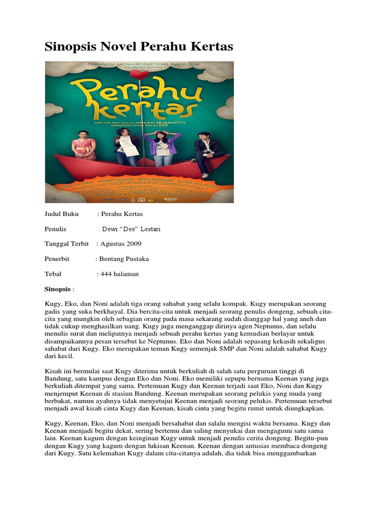 Sinopsis Novel Perahu Kertas Docx