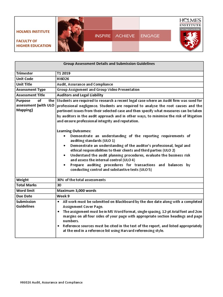 auditing assignment pdf