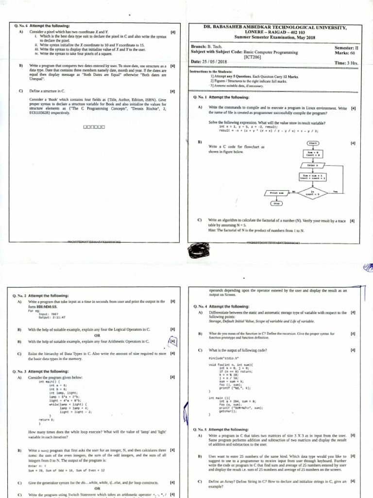 C Programming Exam Questions | PDF | Power Station | P Value