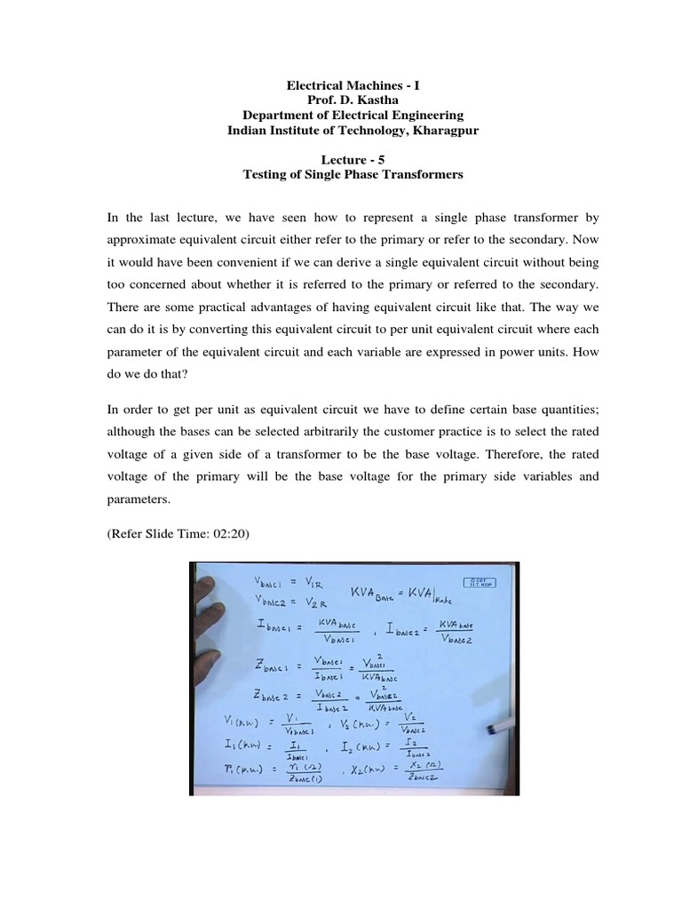 Lec5 PDF | PDF | Transformer | Voltage