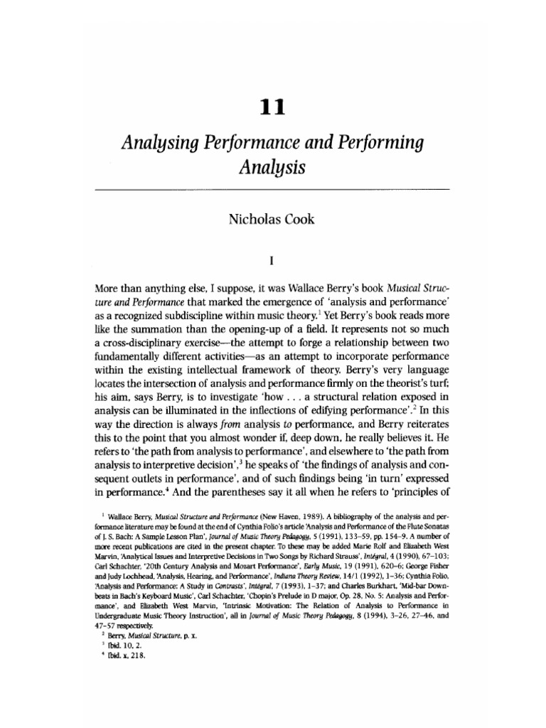 Cook Analysing Performance | PDF