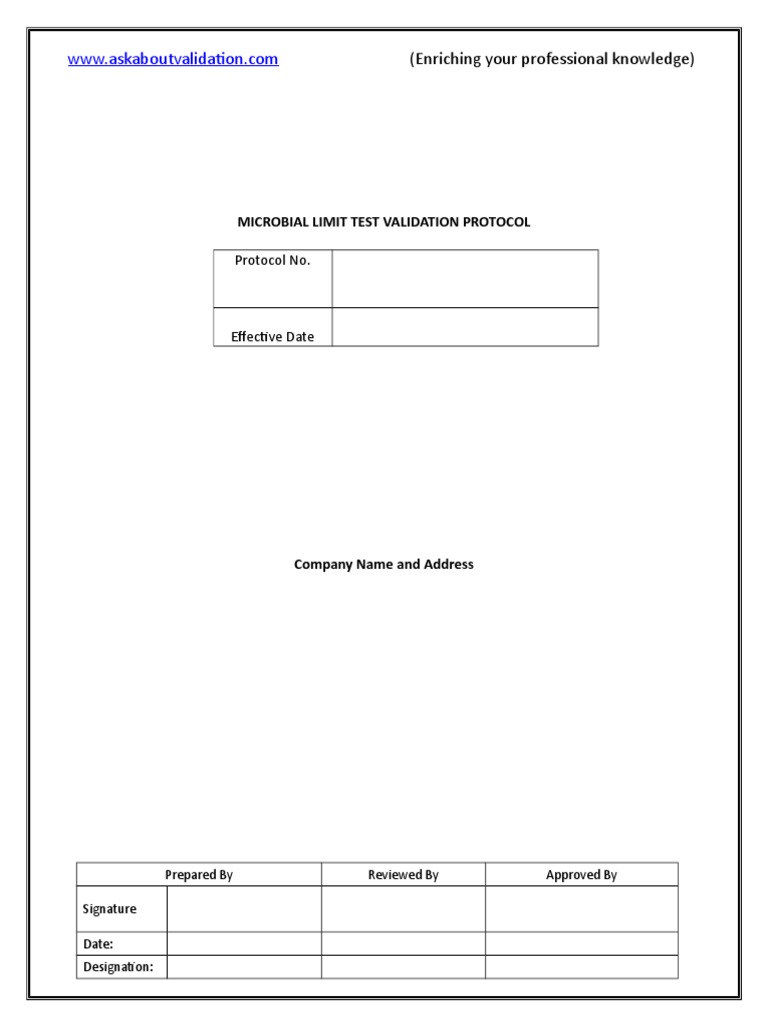 MLT Validation Protocol PDF Growth Medium Microbiology