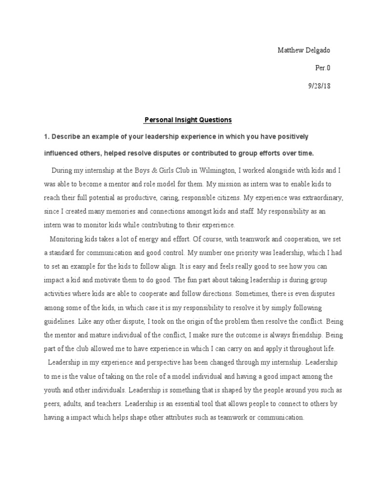Personal Insight | PDF | Career & Growth | Wellness