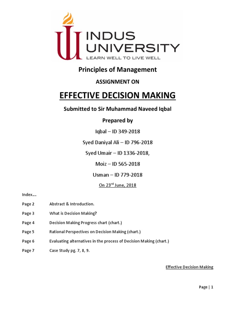 Effective Decision Making in Industry | PDF | Choice | Decision Making