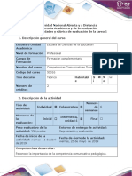 Guía de Actividades y Rúbrica de Evaluación - Tarea 1 - Competencia Comunicativa Pedagógica